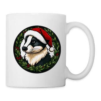 Weihnachten Dachse - Tasse - Weiß - Rechts