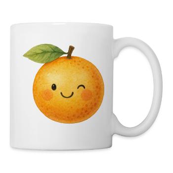 Kawaii Orange Fruit Kids Baby Motif Cute Fruit - Mug - white - Right