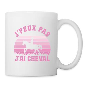 Je Peux pas j'ai cheval cadeau d'équitation  - Mug blanc - blanc - Droite