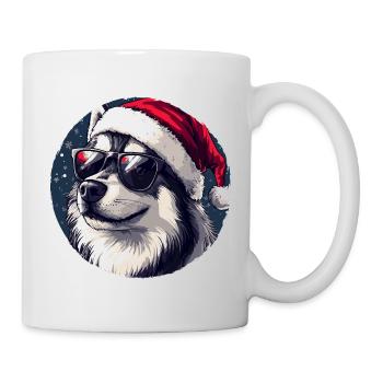 Siberian Husky Santa Sunglasses - Mug - white - Right