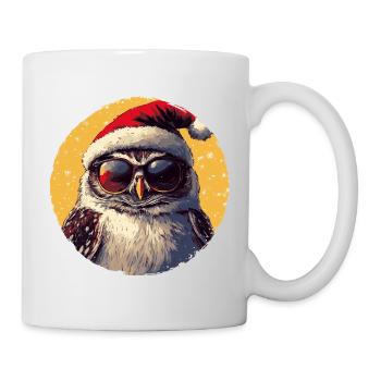 SantaOwl with sunglasses - Mug - white - Right
