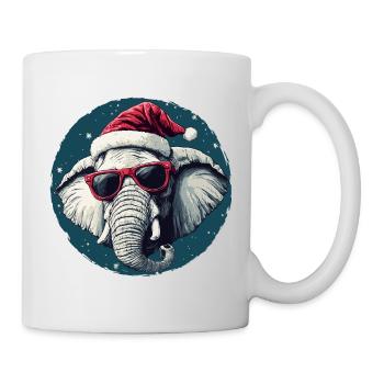Elephant Santa with sunglasses - Mug - white - Right