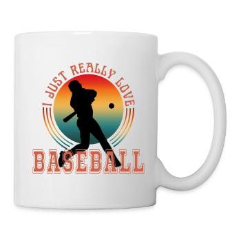 ICH LIEBE BASEBALL EINFACH WIRKLICH SEHR - Tasse - Weiß - Rechts