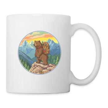 Cute Bear Hiking Camping Mountain Adventure - Tasse - Weiß - Rechts
