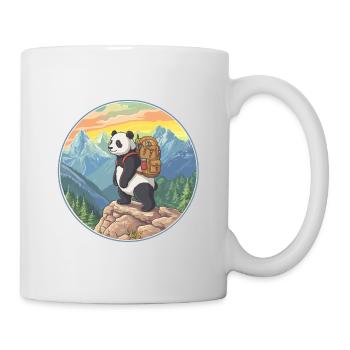 Cute Panda Hiking Camping Mountain Adventure - Mug - white - Right