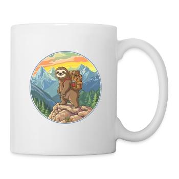 Süßes Faultier-Wandern Camping Bergabenteuer - Tasse - Weiß - Rechts