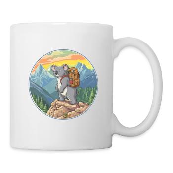 Cute Koala Hiking Camping Mountain Adventure - Mug - white - Right
