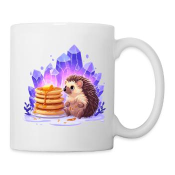 Hérisson avec des pancakes et des cristaux - Mug blanc - blanc - Droite