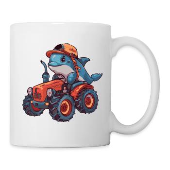 Delfin Traktor Farmer - Tasse - Weiß - Rechts