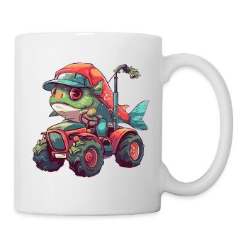 Piranha Fish Tractor Farmer - Mug - white - Right