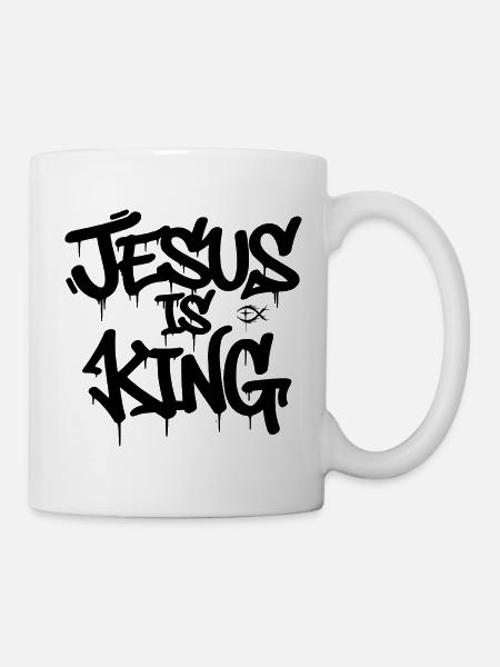 JÉSUS EST ROI - Style Urban Grafitti - Mug blanc - blanc