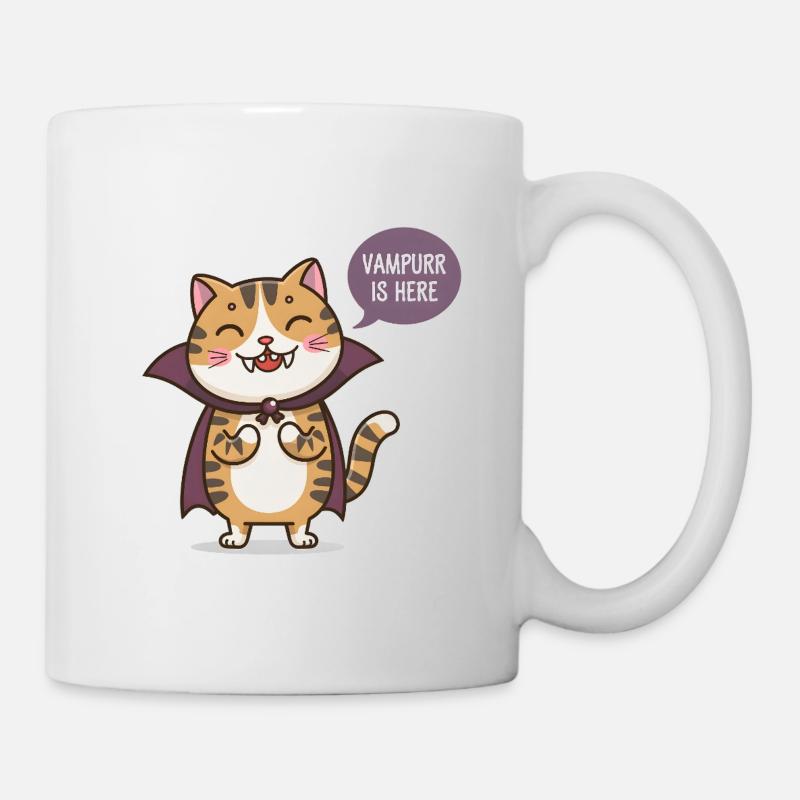Kätzchen-Vampir-Lächeln - Tasse - Weiß