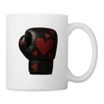 Boxing glove with hearts - Mug - white - Right