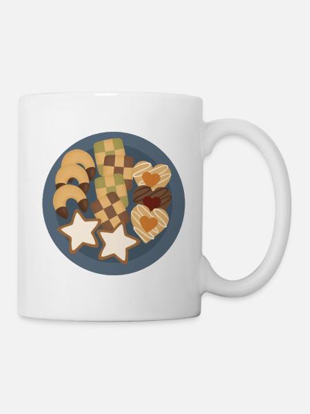 Verspielter Keks-Auswahlteller - Tasse - Weiß