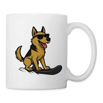 Snowboard Dog German Shepherd Winter Sports - Mug - white - Right