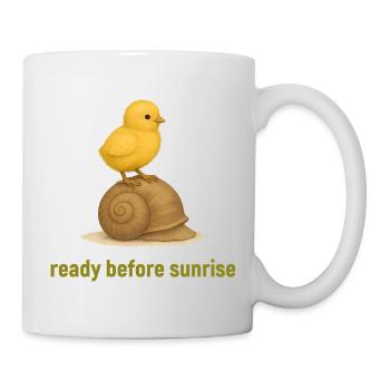 Chick on Snail – Morning Rest - Mug - white - Right