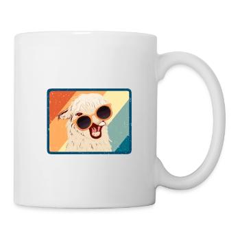 Llama alpaga rétro drôle  - Mug blanc - blanc - Droite