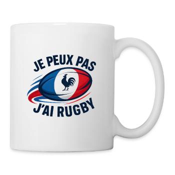 Je peux pas j'ai rugby - Mug blanc - blanc - Droite