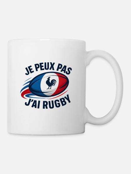 Je peux pas j'ai rugby - Mug blanc - blanc