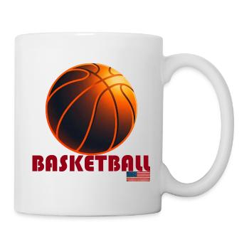 Ballon Basket Orange Amérique - Mug blanc - blanc - Droite