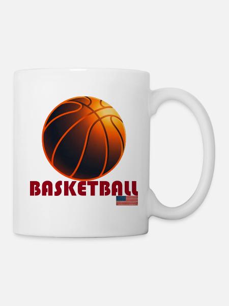 Ballon Basket Orange Amérique - Mug blanc - blanc
