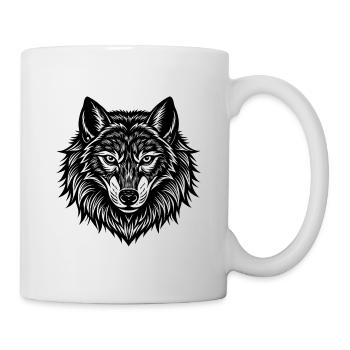 Tête de loup - Mug blanc - blanc - Droite