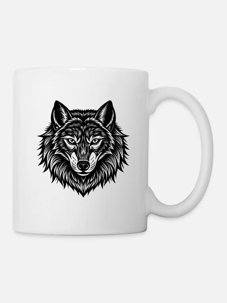 Wolfskopf - Tasse - Weiß