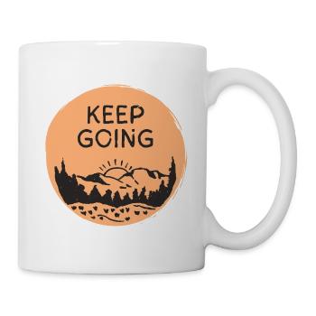 Keep Going / Berglandschaft Sonnenaufgang - Tasse - Weiß - Rechts
