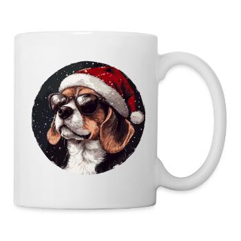 Beagle au chapeau de Noël - Mug blanc - blanc - Droite