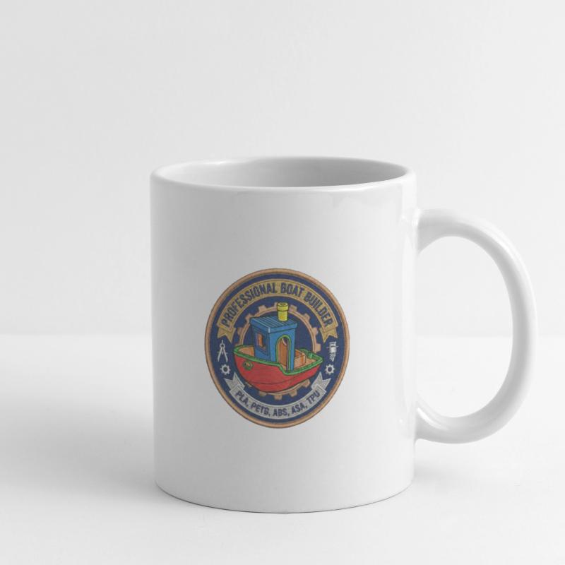 Constructeur professionnel de bateaux Benchy Patch Mug blanc