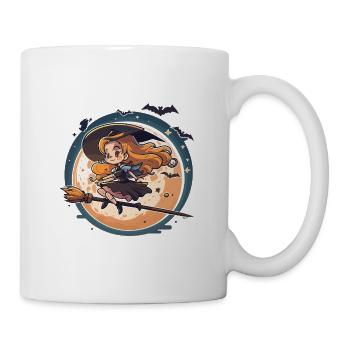 Mondlicht-Hexe auf Besen - Tasse - Weiß - Rechts