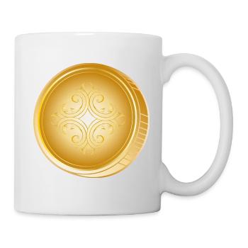 Edle Goldmünze mit Ornament – mit Stil & Flair - Tasse - Weiß - Rechts