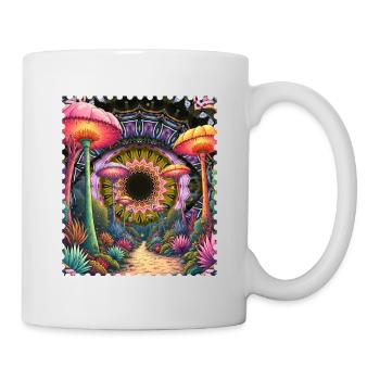 Psychedelischer Pilzpfad Mandala - Tasse - Weiß - Rechts