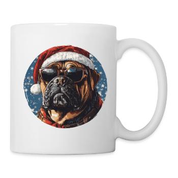 Santas Dogge mit Sonnenbrille - Tasse - Weiß - Rechts
