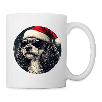 Weihnachts-Pudel mit Sonnenbrille - Tasse - Weiß - Rechts