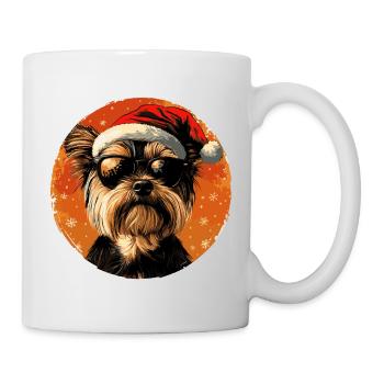Santa Hund mit Sonnenbrille - Tasse - Weiß - Rechts