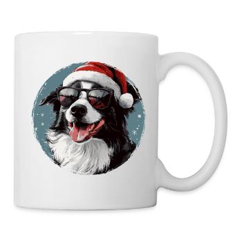 Dog Christmas with sunglasses - Mug - white - Right