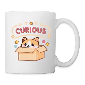 Curious Cat in Cute Cardboard Box - Mug - white - Right