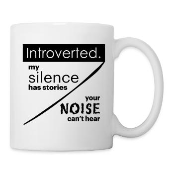 Introverti. Silence – bruit. - Mug blanc - blanc - Droite
