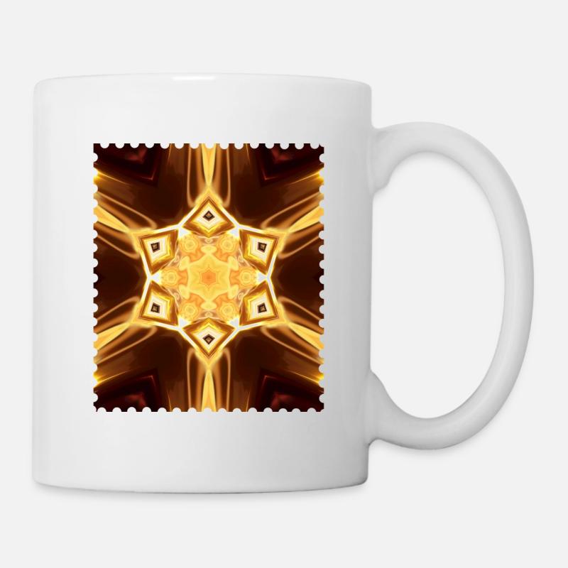 Goldenes Sternenmandala - Tasse - Weiß