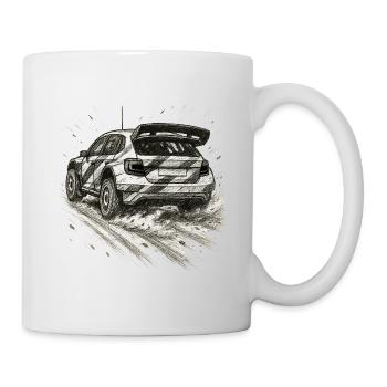 Rally Car Sketch auf Schotterpiste - Tasse - Weiß - Rechts