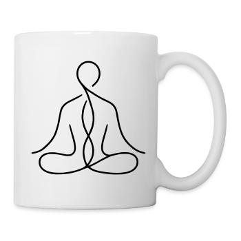 Meditation Line Art – Minimalist Meditation - Mug - white - Right