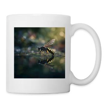 Wespenspiegelung: Natur im Detail - Tasse - Weiß - Rechts