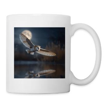 Schleiereule im Mondschein – Mystische Nacht - Tasse - Weiß - Rechts