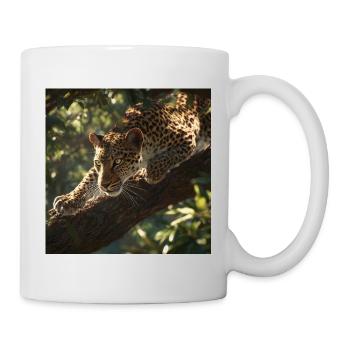 Majestic leopard on the lookout - Mug - white - Right