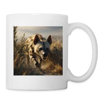 Striped hyena in the desert - Mug - white - Right