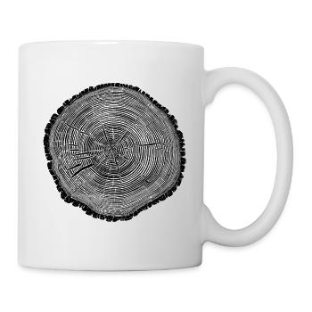 Baumscheibe Holzringe – Naturmotiv Schwarz - Tasse - Weiß - Rechts