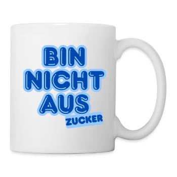 Ich bin kein Zucker – Blaue Bubble-Text - Tasse - Weiß - Rechts