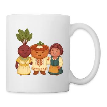 Beetroot, borsch and salad - Mug - white - Right