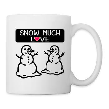 Schneemann liebt Winterweihnachten - Tasse - Weiß - Rechts